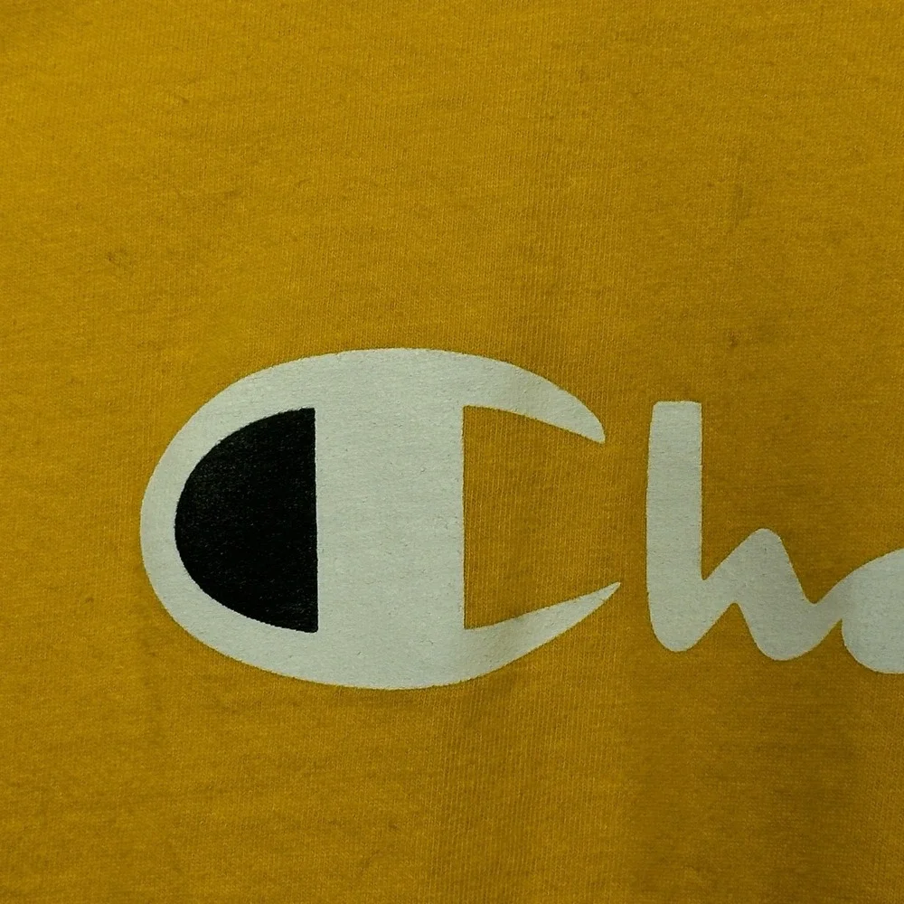 Champion‎ Authentic Activewear T-Shirt Mens 2XL Short Sleeve Crew Neck Yellow - Picture 5 of 6